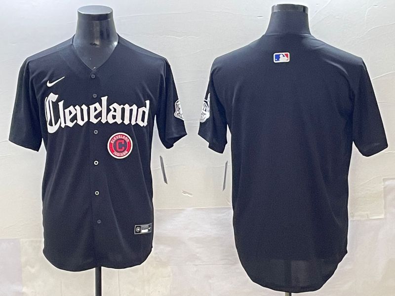 Men 2025 Cleveland Indians Blank Black Five generations Joint Name Nike MLB Jersey style 4->cleveland indians->MLB Jersey